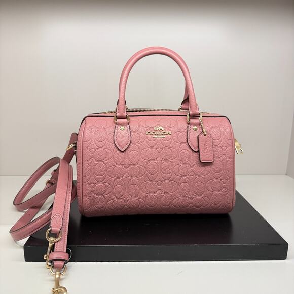Coach Rowan Satchel Bag In Signature Leather CCD50 Peony